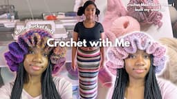 CROCHET WITH ME | Ruffle Hats, Maxi-skirt + how I built my website, yarn shopping,