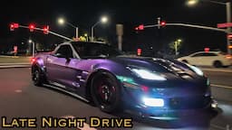 Supercharged C6 Corvette Late Night Drive | ASMR Engine/Exhaust Sounds