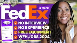 FedEx is Hiring! 🎉 |  Get Paid $43/hr | How to Find Best Remote Jobs With No Experience 2024