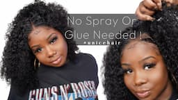 ♡ Save your edges NOW !! New glueless wig!! No spray or glue needed | UNice hair