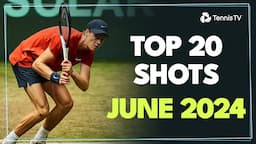 Jannik Sinner's Dives; Carlos Alcaraz Reactions & More! | Top 20 Shots June 2024