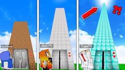 TÔ GÀ THỬ THÁCH 24H XÂY THANG MÁY CAO TỚI MẶT TRỜI SIÊU AN TOÀN TRONG MINECRAFT*THANG MÁY 1000 TẦNG