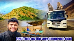 First time driving bus very dangerous road khamis mushait Abha in Saudia Arabia , Aseer province