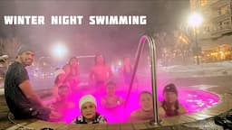 Winter Outdoor Night Swimming Blue Mountain