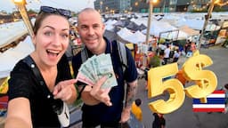 The $5 Challenge THAI STREET FOOD in a local NIGHT MARKET in Thailand 🇹🇭