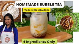 How To Make Homemade Bubble Tea Using Sabudana. No Tapioca Starch. Easy Recipe for Boba Tea