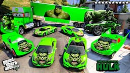 GTA 5 - Stealing HULK SuperCars With Franklin and Spiderman! (Real Life Cars #271)