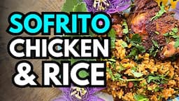 How To Make Dominican Style Chicken & Rice Using Sofrito Made With Ingredients From My Garden