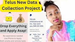 Up to $40/Task. Open Data Collection Project at Telus Inc. Apply Now.