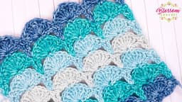 💙 How to Crochet - Peacock / Fancy Fan crochet Blanket / Scarf