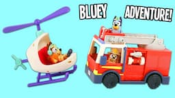 Bluey Bubble Bath Spa Day Routine After Pretend Play with Toy Fire Truck Playset with Bingo!