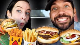 CARLY'S FIRST TIME TRYING THE ENTIRE BURGER KING MENU!! Mukbang