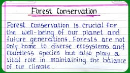 Essay on conservation of forest in English | save forest save life essay in english