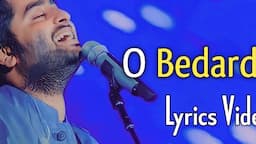 Arijit Singh: O Bedardeya (Lyrics) | Tu Jhoothi Main Makkar | Ranbir Kapoor, Shraddha Kapoor