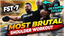 Most BRUTAL shoulder workout ever! FST-7 with Hany Rambod (Noel Deyzel)