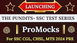 LAUNCHING - ProMocks By THE PUNDITS For ALL SSC 2024 PRE Exams #ssc #ssccgl #promocks