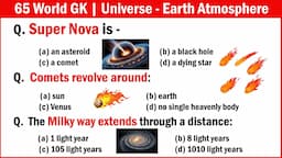 65 World GK | Universe The Earth Atmosphere - World Geography for all competitive exams | GK QUIZ