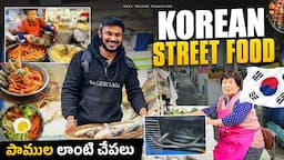 Street Markets of Korea | Seoul Street Food | Snake like Fish | Tasty Food | Ravi Telugu Traveller