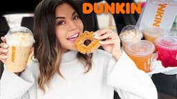 Dunkin's Spring Menu! Trying NEW Seasonal Treats & Churro Menu Items! 🌸☕️😋