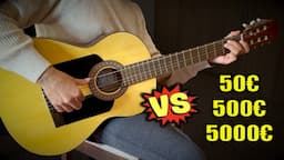 50€ vs 500€ vs 5000€ Guitar sound difference comparison | cheap vs expensive | flamenco guitar