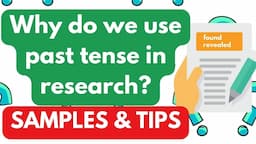 Research paper parts that use  past tense |  Tenses in research paper