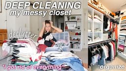 MASSIVE CLOSET CLEANOUT + DECLUTTER | organizing my closet