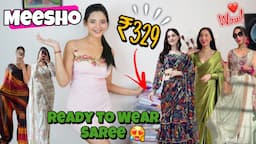 Meesho *Ready to Wear Saree* Haul😍🤑|*Huge Haul* starting at ₹329* only🤯 #readytowearsaree  #meesho