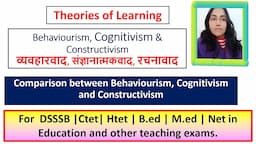 96. Learning theories : Behaviourism, Cognitivism, Constructivism for M.Ed, B.Ed, Net in Education