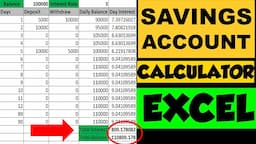 Savings Account Excel Calculator | Savings Account Interest Calculation & Compounding Examples