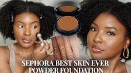 NEW SEPHORA BEST SKIN EVER MATTE POWDER FOUNDATION REVIEW ON ACNE PRONE/TEXTURED SKIN | KENSTHETIC