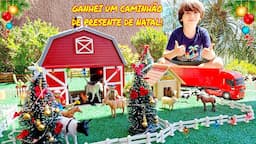 Fazendinha de brinquedo Felipe Canopf - meu presente de Natal Caminhão Cavalo Vaca | Toy Farm Truck