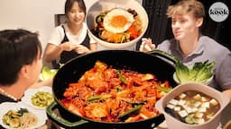 외국 손님에게 한식 집밥 제대로 차려주기! (닭갈비, 비빔밥, 된장국, 나물!)