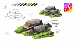 How To Paint ROCKS (For Beginners) - Photoshop Digital Painting Basics | Tutorial