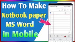 how to make notebook paper ms word in Mobile | Notebook page create ms word in Hindi |