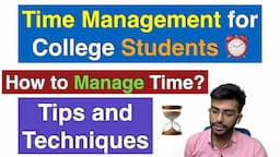 How To Manage Time In College Life? Time Management Tips & Techniques for Students ⏰ #timemanagement