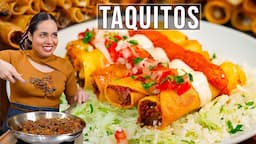 Cheesy beef taquitos recipe | Mexican flautas