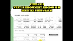 418: #Endogeneity bias | IVreg | #2SLS | #Test for Endogeneity| #Over-identification #Test | STATA