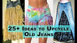 IDEAS TO UPCYCLE OLD JEANS | HOW TO UPCYCLE OLD CLOTHES