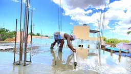 Reinforcement of Slab Techniques-Amazing with 1BHK house First floor roof Concrete-using sand cement