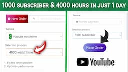 1000 Subscriber & 4000 Hours का Watch time 1 Din में - New Website - Live Proof🔴