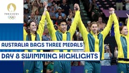 Australia bag three swimming medals on Day 8 🏊‍♀️🇦🇺 | Paris 2024 highlights