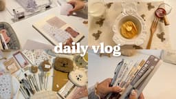 vlog 🥞 homecafe: fluffy japanese pancakes, stationery haul, decorating my new journal ♡