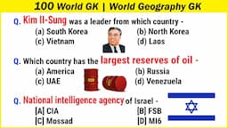 100 World GK | World Geography GK | Geography Quiz MCQ Questions and Answers General Knowledge