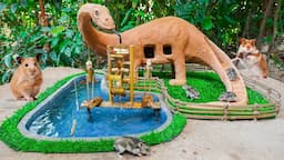 Build Hamster Maze Jurassic Park  And Fish Pond for Red fish