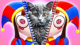 Save This Tiny Cat from Digital Circus 🤡 *We Build the Secret Rooms for Pets*