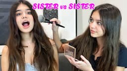 DOING MY SISTER'S MAKEUP CHALLENGE!! | Emily and Evelyn