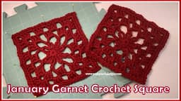 January Garnet Crochet Square Crochet Pattern