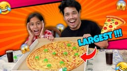 BIGGEST PIZZA EATING CHALLENGE WITH MY SISTER 🍕😱