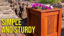 Simple redwood planter box. Easy outdoor woodworking project.