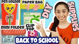 DIY School supplies- *Back to school* |DIY mini folder, pen holder, paper bag |Riya's Amazing World